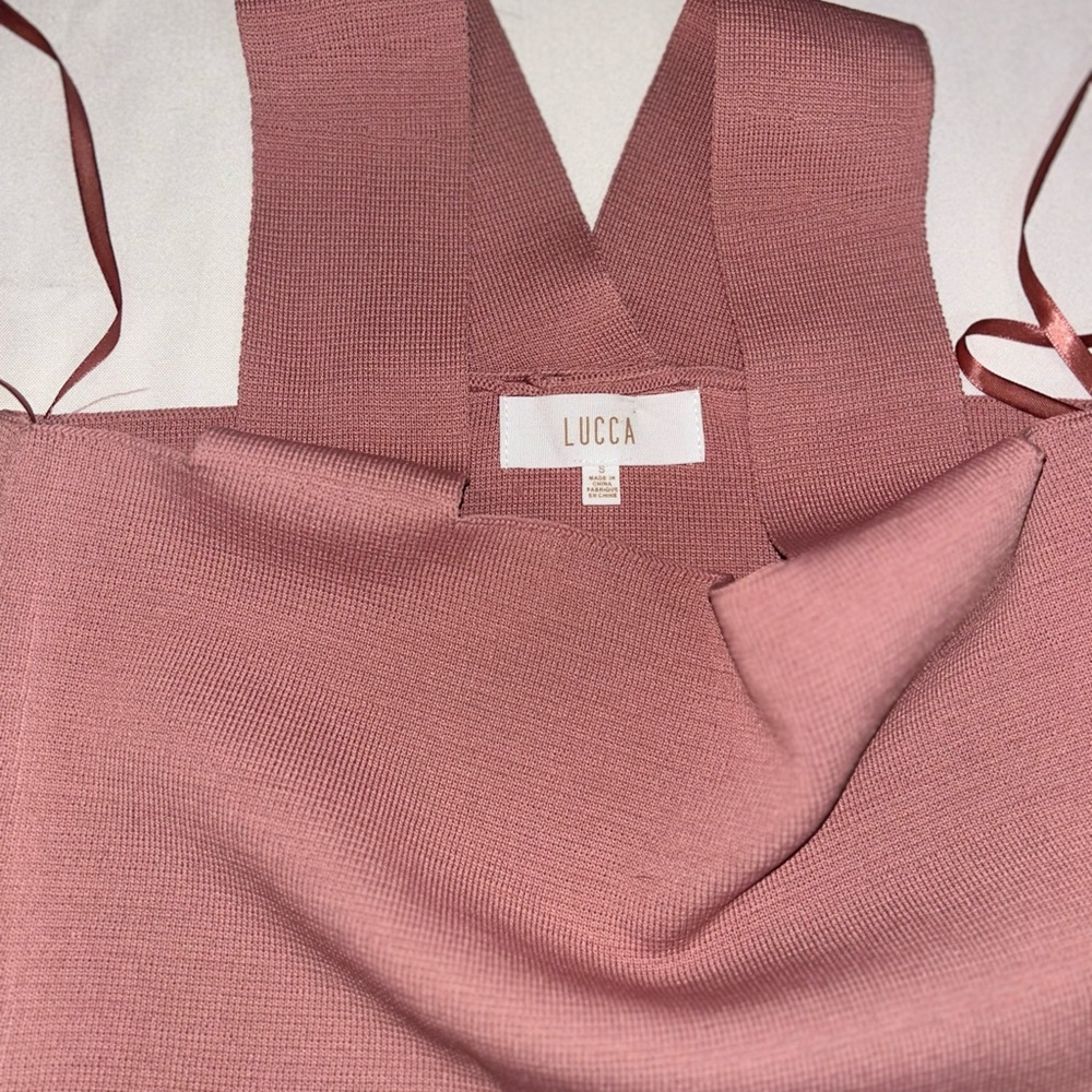 NWOT Lucca Mauve razor back wide strap crop top Lucca boutique women’s top